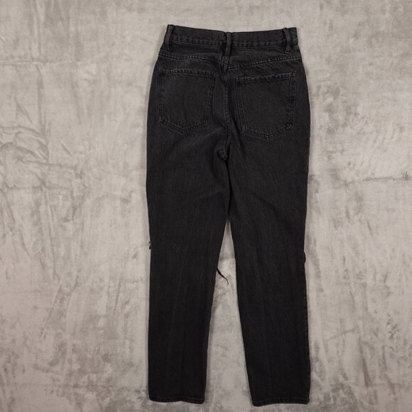Pacsun Dad jean high rise relaxed straight women's 26 black button fly - Picture 10 of 13